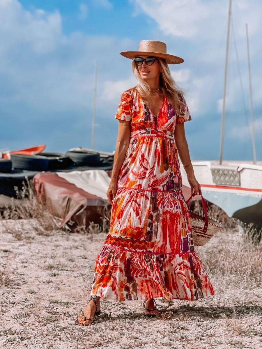 peace&love by calao VESTIDO ESTAMPADO ÉTNICO LARGO PR2526V