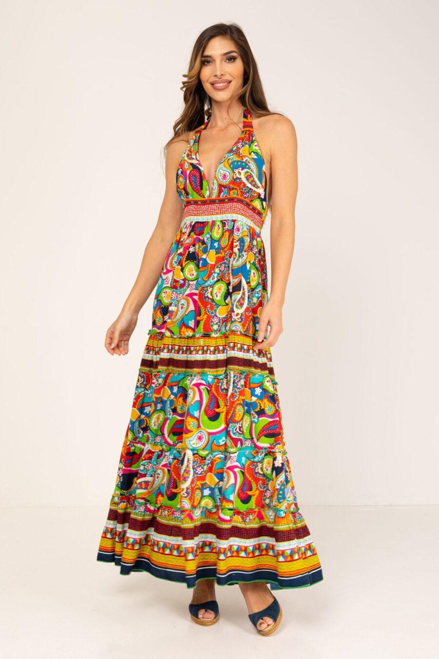 Peace&love By Calao VESTIDO LARGO TIRANTES AL CUELLO