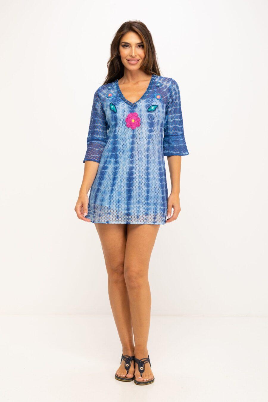 peace&love by calao VESTIDO TIE DYE EN TEJIDO CALADO TIPO CROCHET