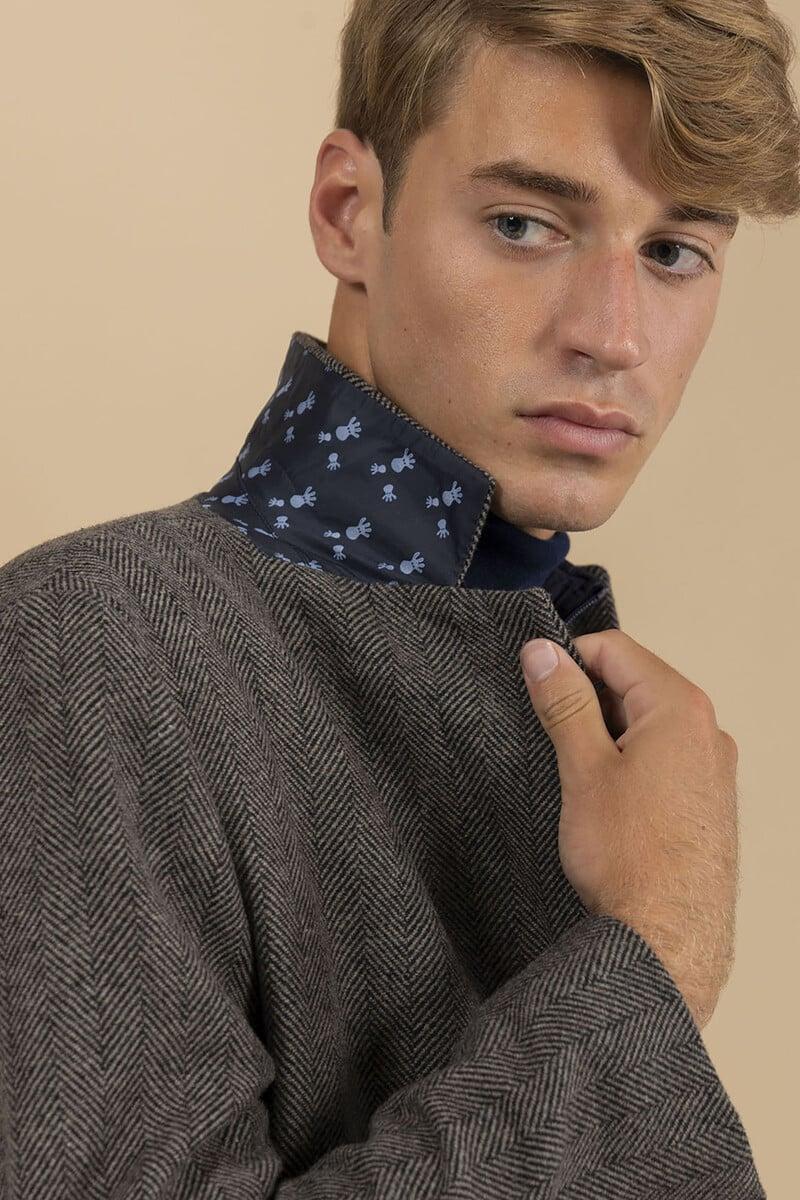 Pedro Del Hierro Abrigo De Espiga Pechera Desmontable