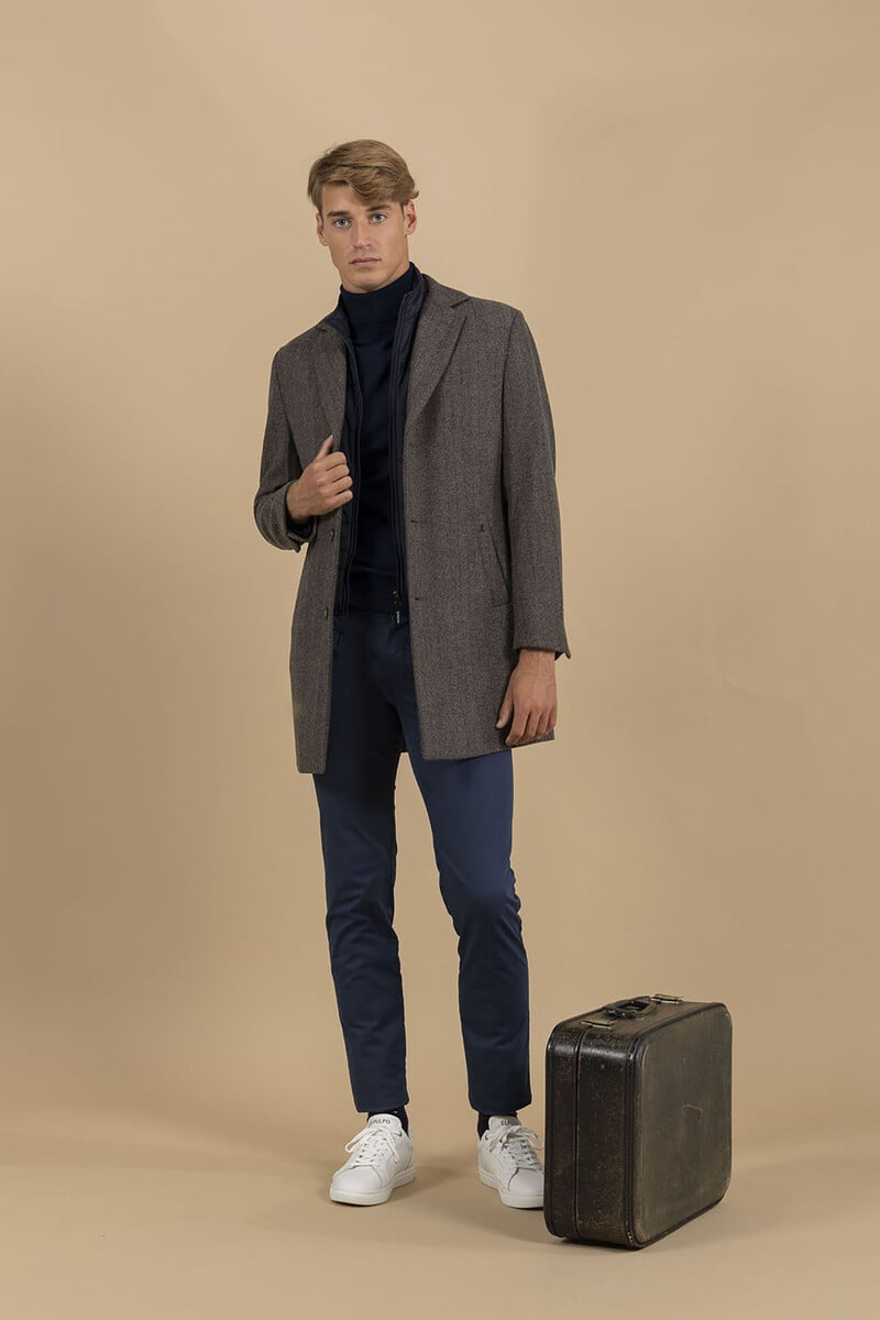 pedro del hierro Abrigo de espiga pechera desmontable