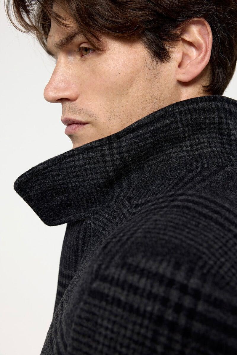 Pedro Del Hierro Abrigo De Paño Con Cuello Chimenea Confeccionado Con Algodón Reciclado