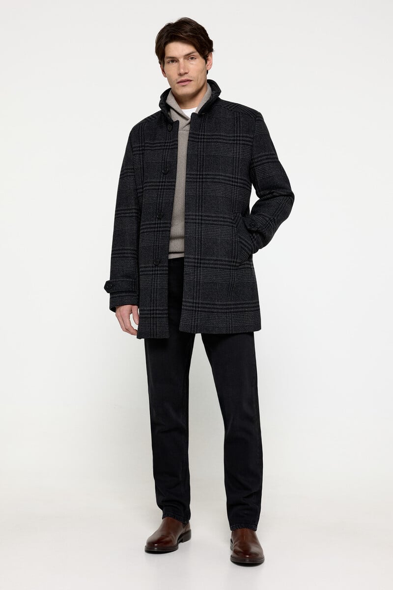 Pedro Del Hierro Abrigo De Paño Con Cuello Chimenea Confeccionado Con Algodón Reciclado