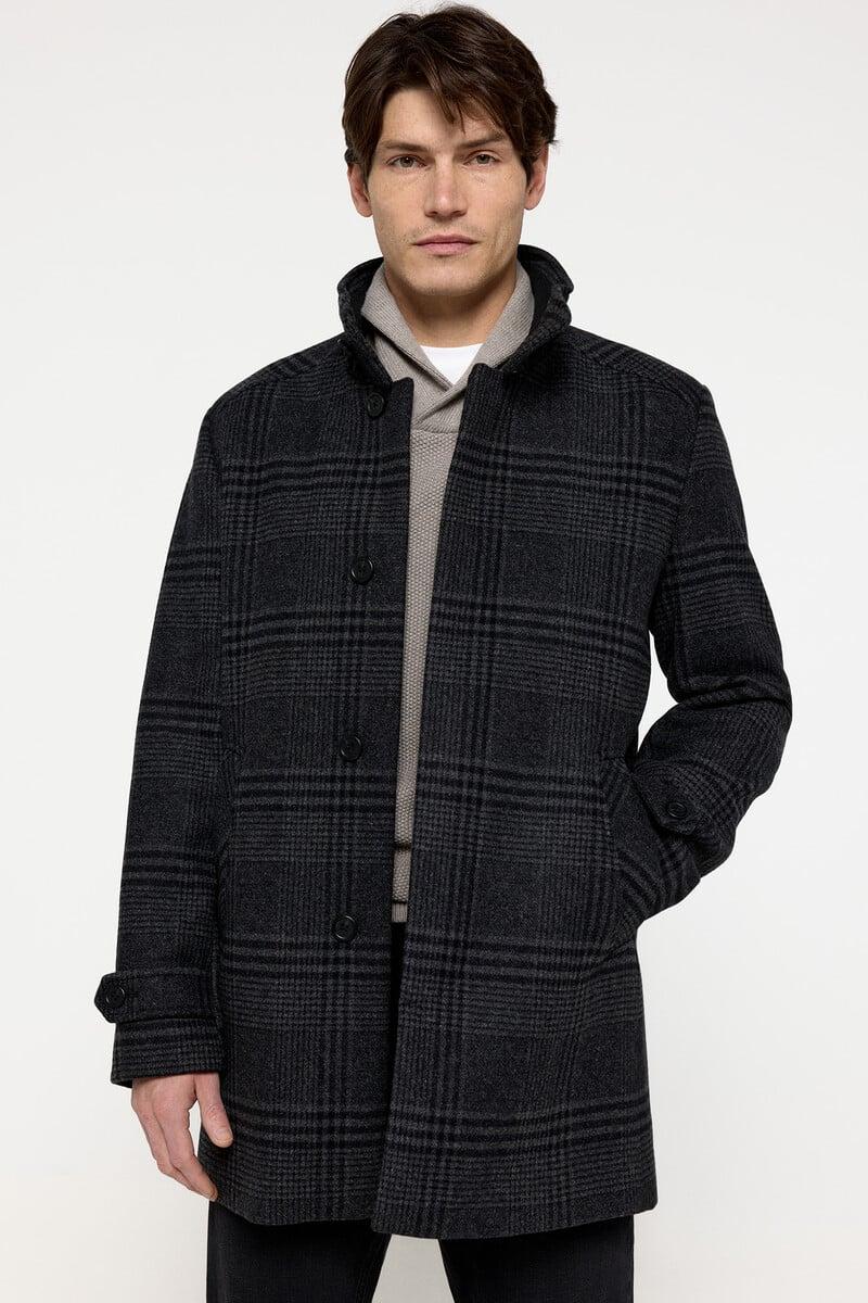 Pedro Del Hierro Abrigo De Paño Con Cuello Chimenea Confeccionado Con Algodón Reciclado