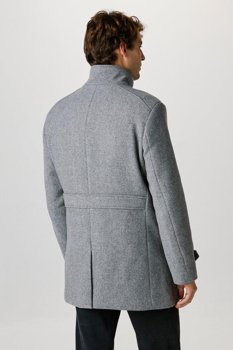 Pedro Del Hierro Abrigo De Paño Con Cuello Chimenea Confeccionado Con Algodón Reciclado