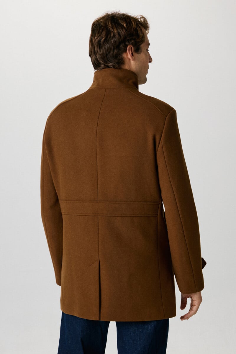 Pedro Del Hierro Abrigo De Paño Con Cuello Chimenea Confeccionado Con Algodón Reciclado