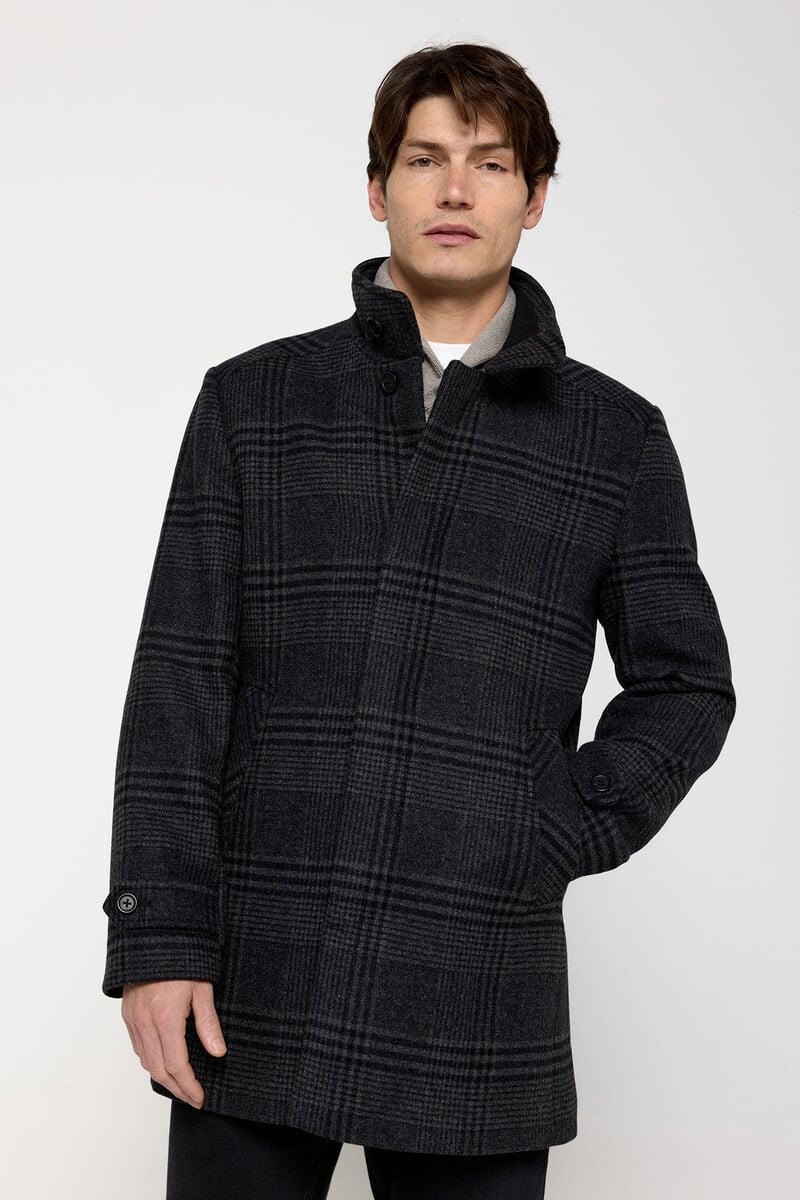 pedro del hierro Abrigo de paño con cuello chimenea confeccionado con algodón reciclado