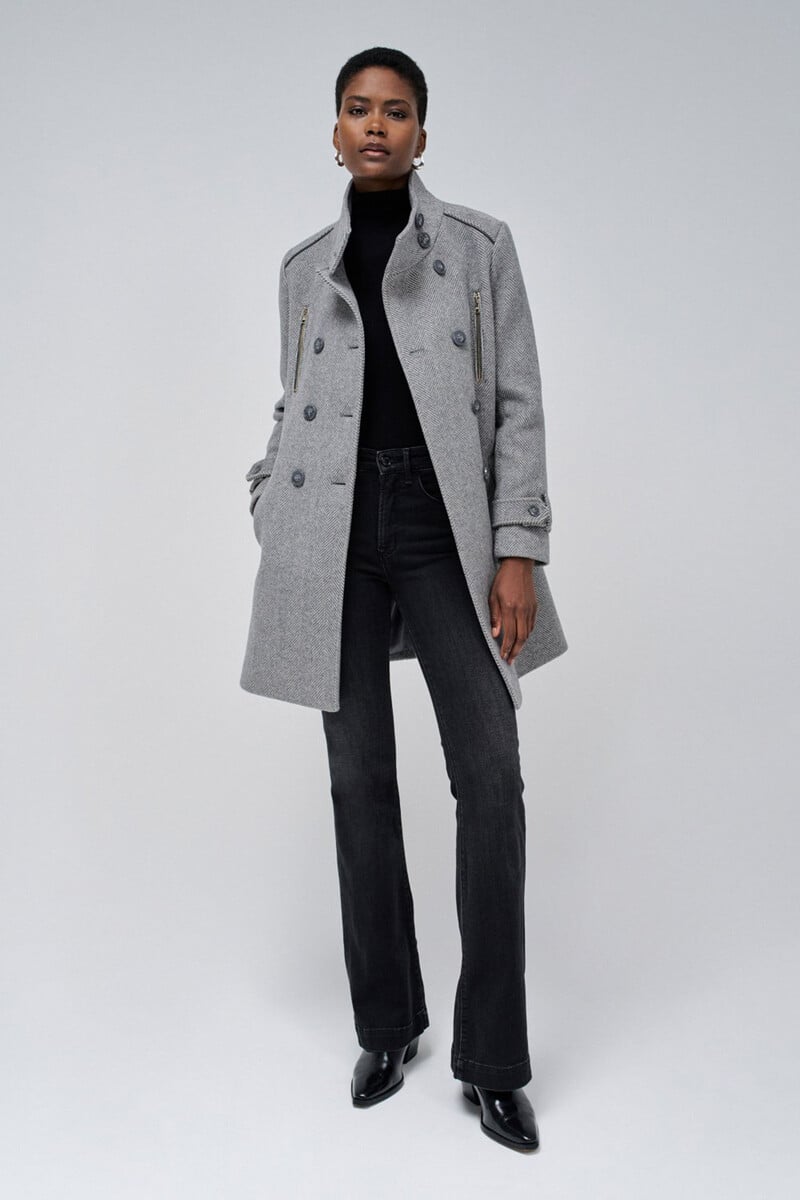 Pedro Del Hierro Abrigo De Paño Grace Largo Con Detalles