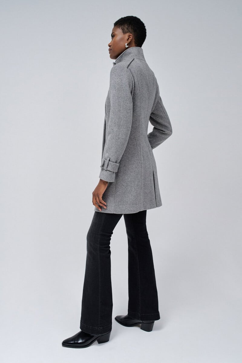 Pedro Del Hierro Abrigo De Paño Grace Largo Con Detalles