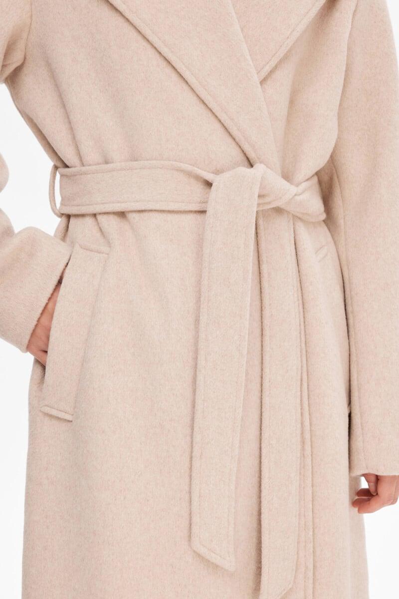 Pedro Del Hierro Abrigo Wrap Largo De Lana Con Cinturón