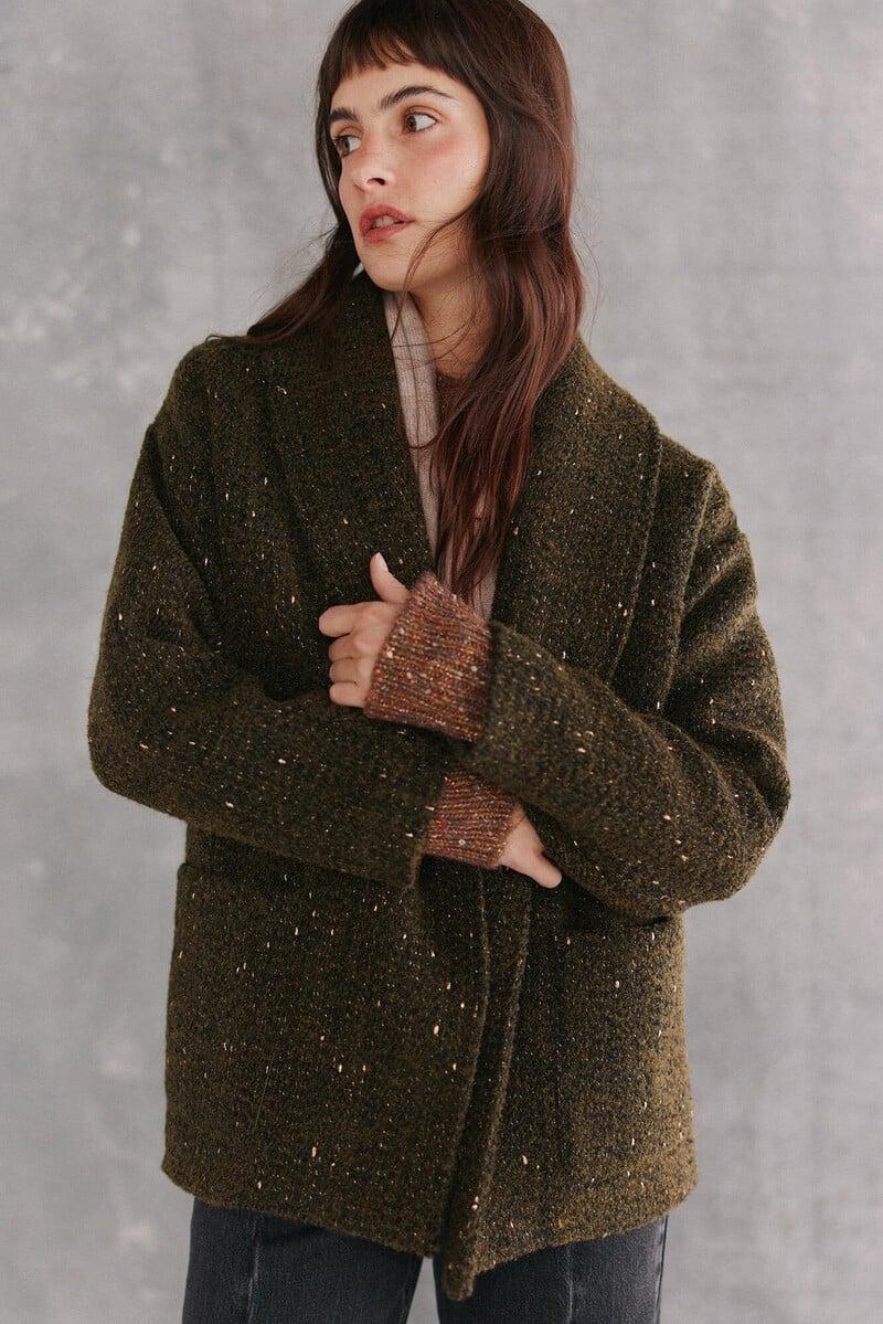 Pedro Del Hierro Aitana. Abrigo Corto Con Hilo Metálico