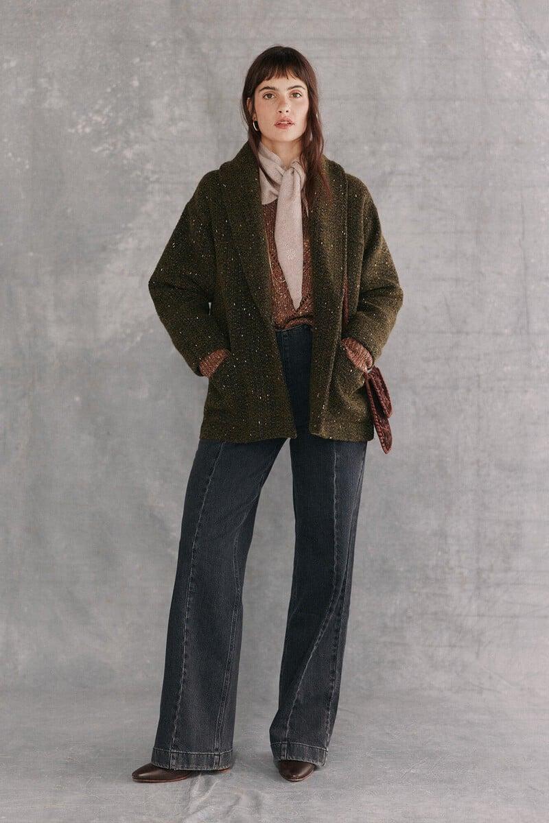 Pedro Del Hierro Aitana. Abrigo Corto Con Hilo Metálico