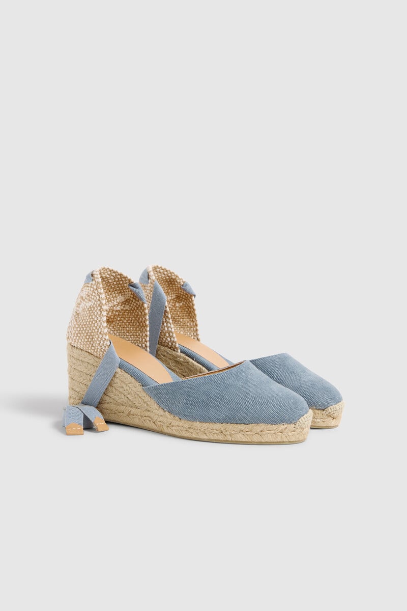 Pedro Del Hierro Alpargata Carina Con Cuña Elaborada En Lona