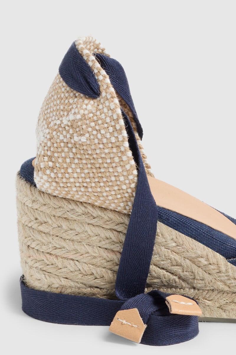 Pedro Del Hierro Alpargata Carina Con Cuña Elaborada En Lona