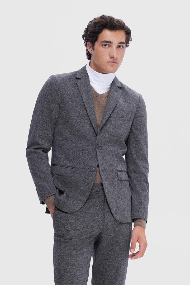 pedro del hierro Americana de hombre slim fit tejido estilo jersey