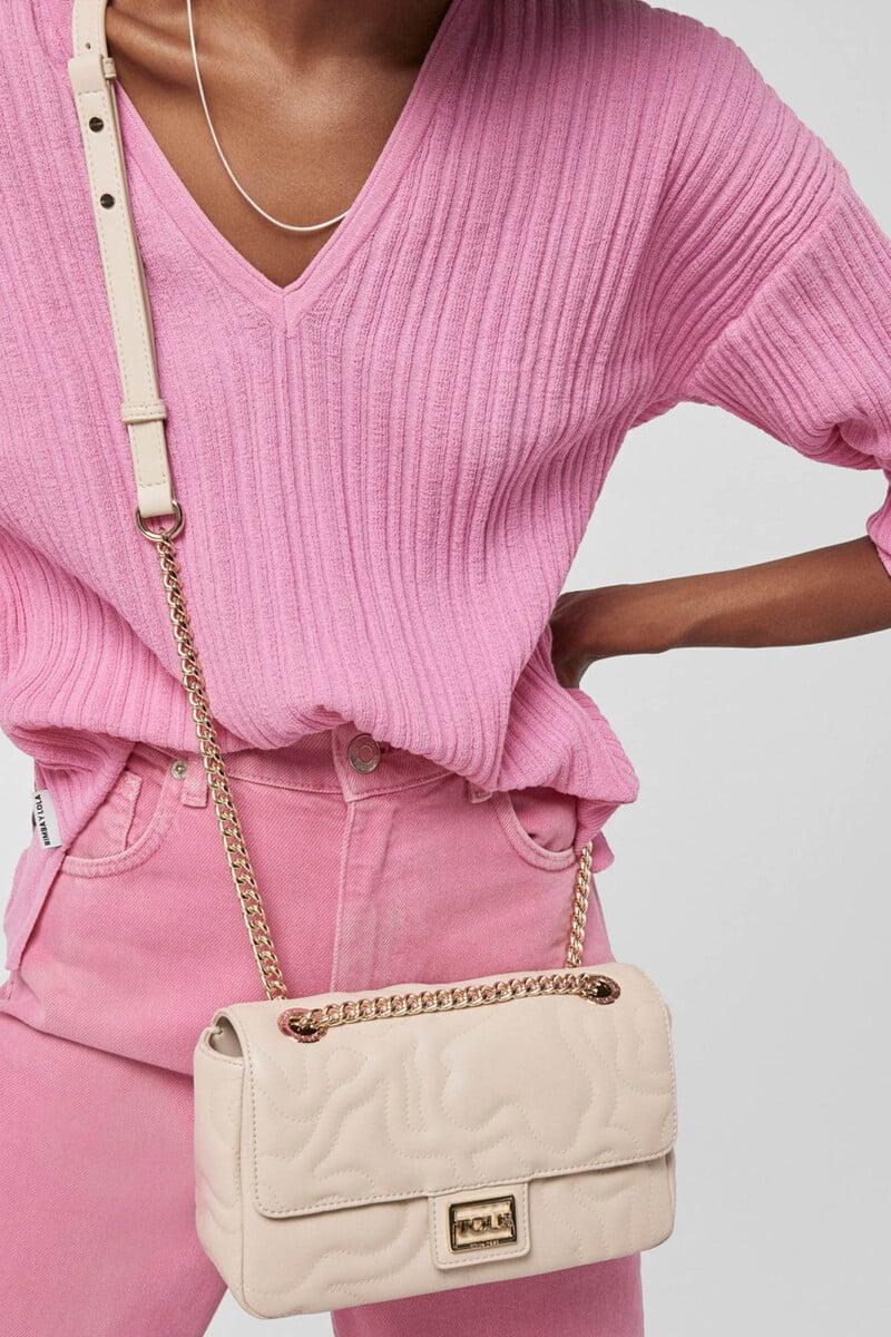 Pedro Del Hierro Bandolera Pequeña Con Solapa Kaos Dream Beige