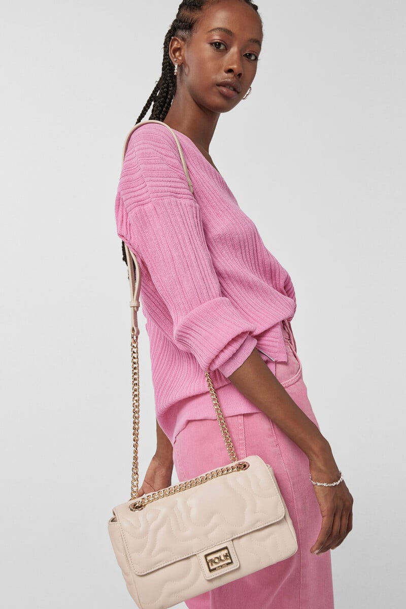 Pedro Del Hierro Bandolera Pequeña Con Solapa Kaos Dream Beige