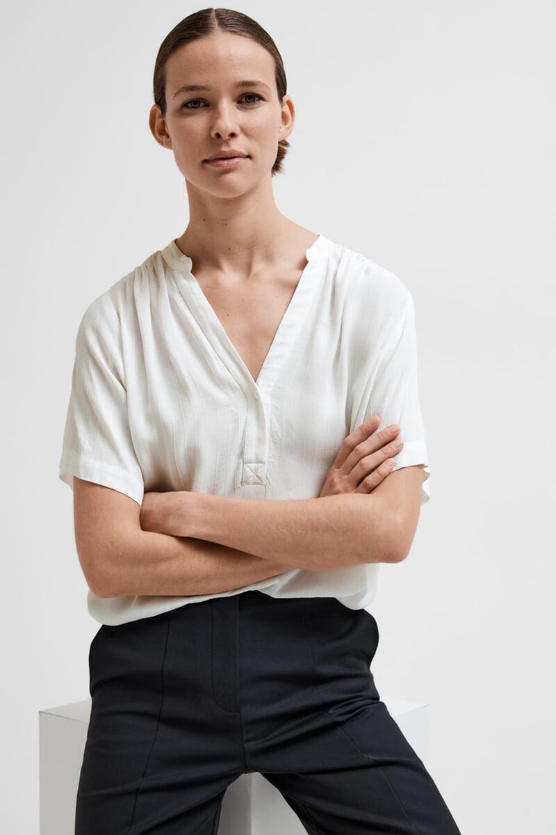 pedro del hierro Blusa de manga corta confeccionada con Viscosa Ecovero