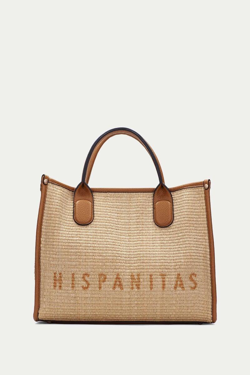 pedro del hierro Bolso doble asa rafia y compartimento extraíble