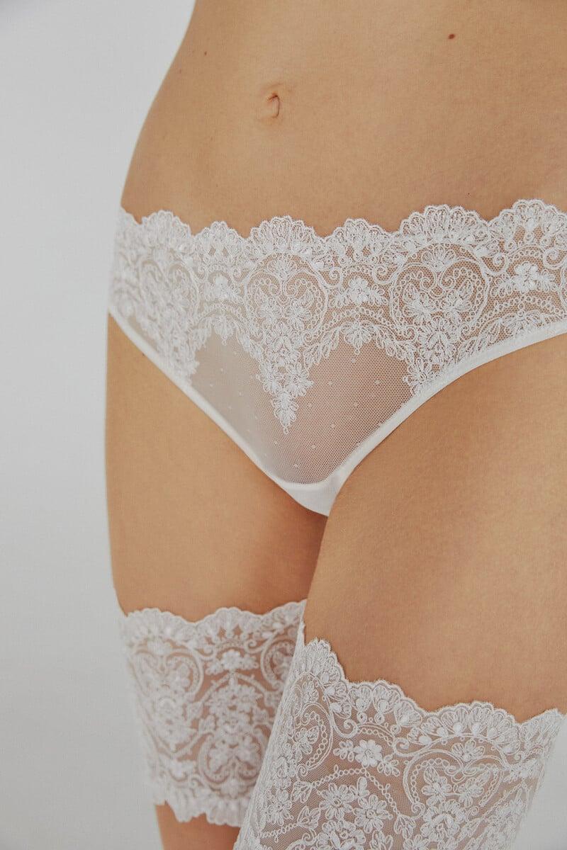 Pedro Del Hierro Braga Ivette Bridal De Corte Bikini Con Bordado En Blanco