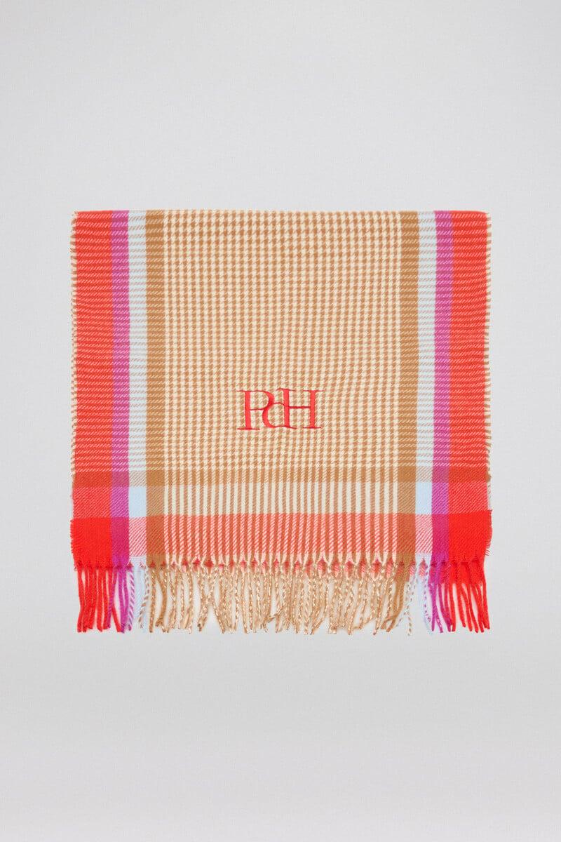 Pedro Del Hierro Bufanda Pata De Gallo Con Logo Bordado