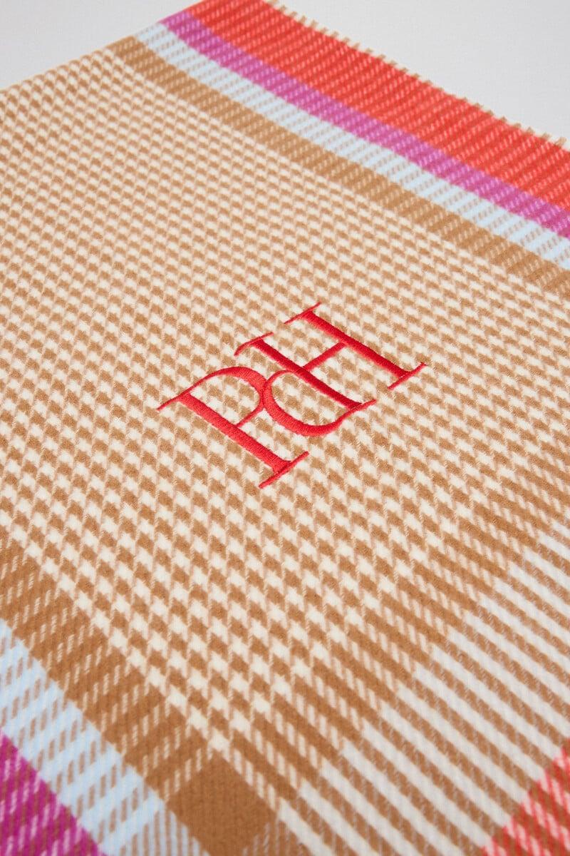 Pedro Del Hierro Bufanda Pata De Gallo Con Logo Bordado