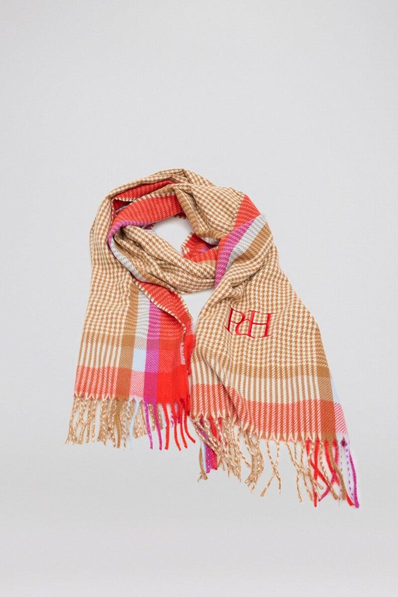 pedro del hierro Bufanda pata de gallo con logo bordado