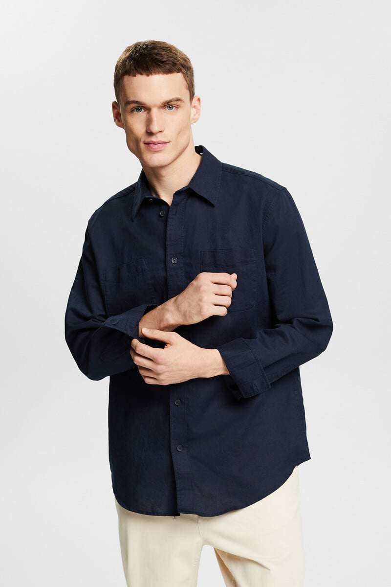 pedro del hierro Camisa básica regular fit con lino