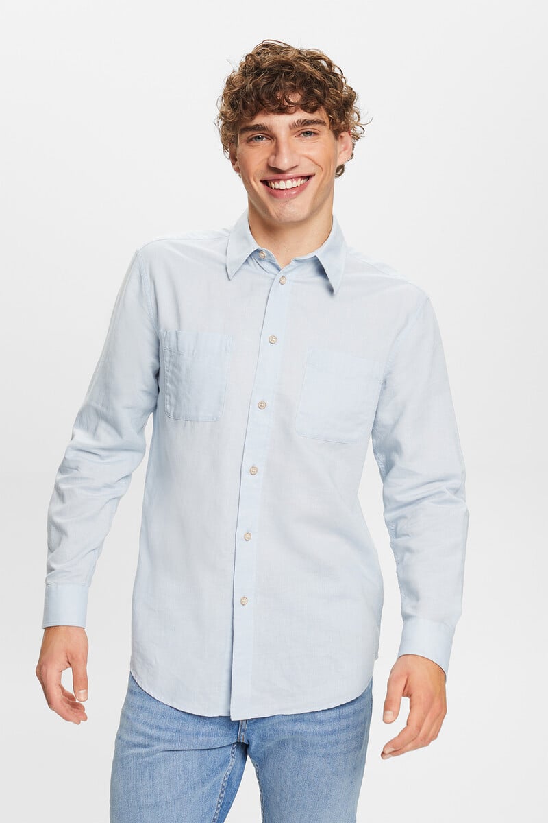 pedro del hierro Camisa básica regular fit con lino