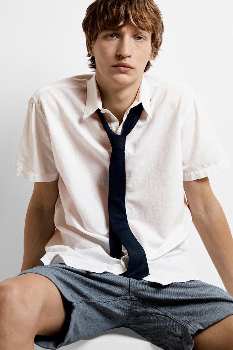 Pedro Del Hierro Camisa De Manga Corta Confeccionada Con Lino