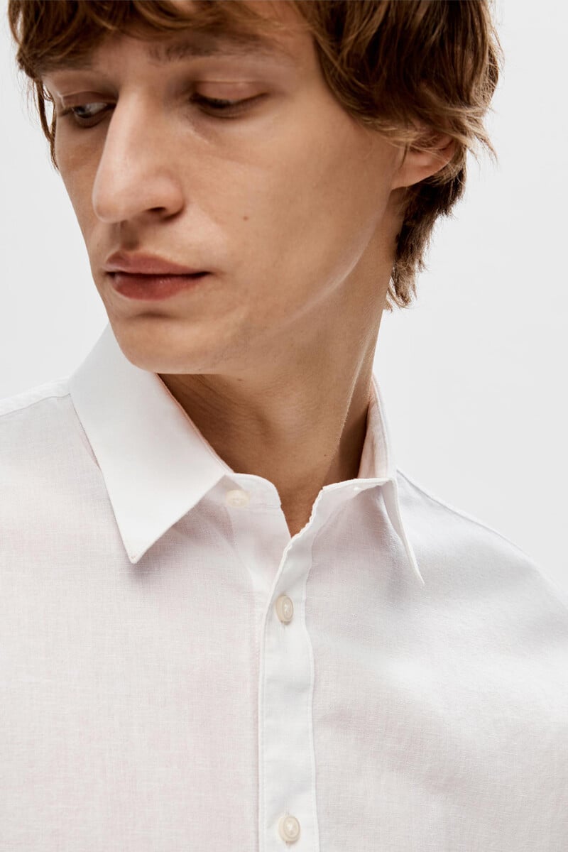 Pedro Del Hierro Camisa De Manga Corta Confeccionada Con Lino