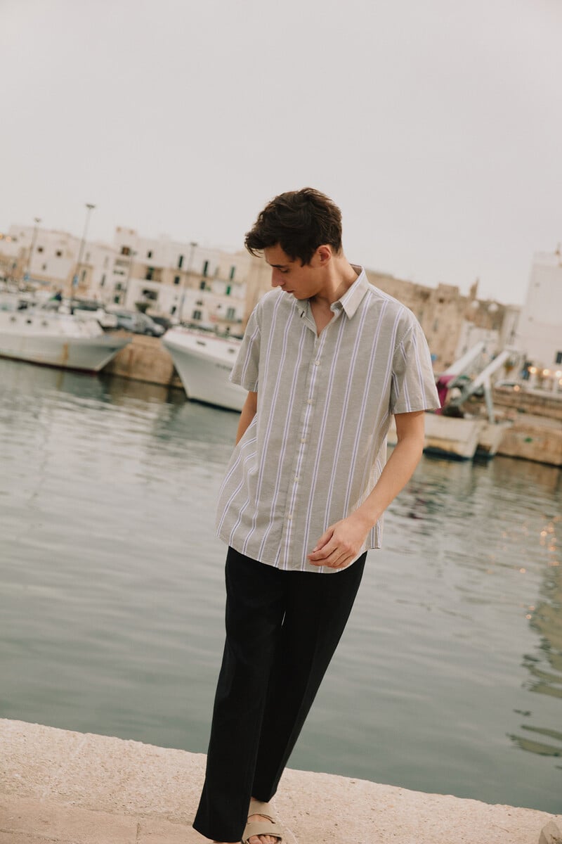 Pedro Del Hierro Camisa De Manga Corta Confeccionada Con Lino