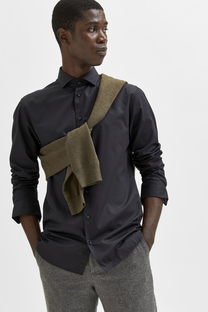 Pedro Del Hierro Camisa De Manga Larga De Vestir 100% Algodón