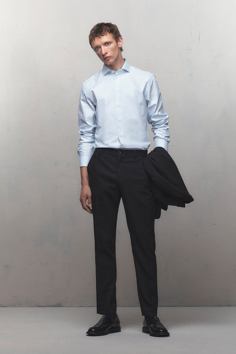 pedro del hierro Camisa de manga larga de vestir 100% algodón