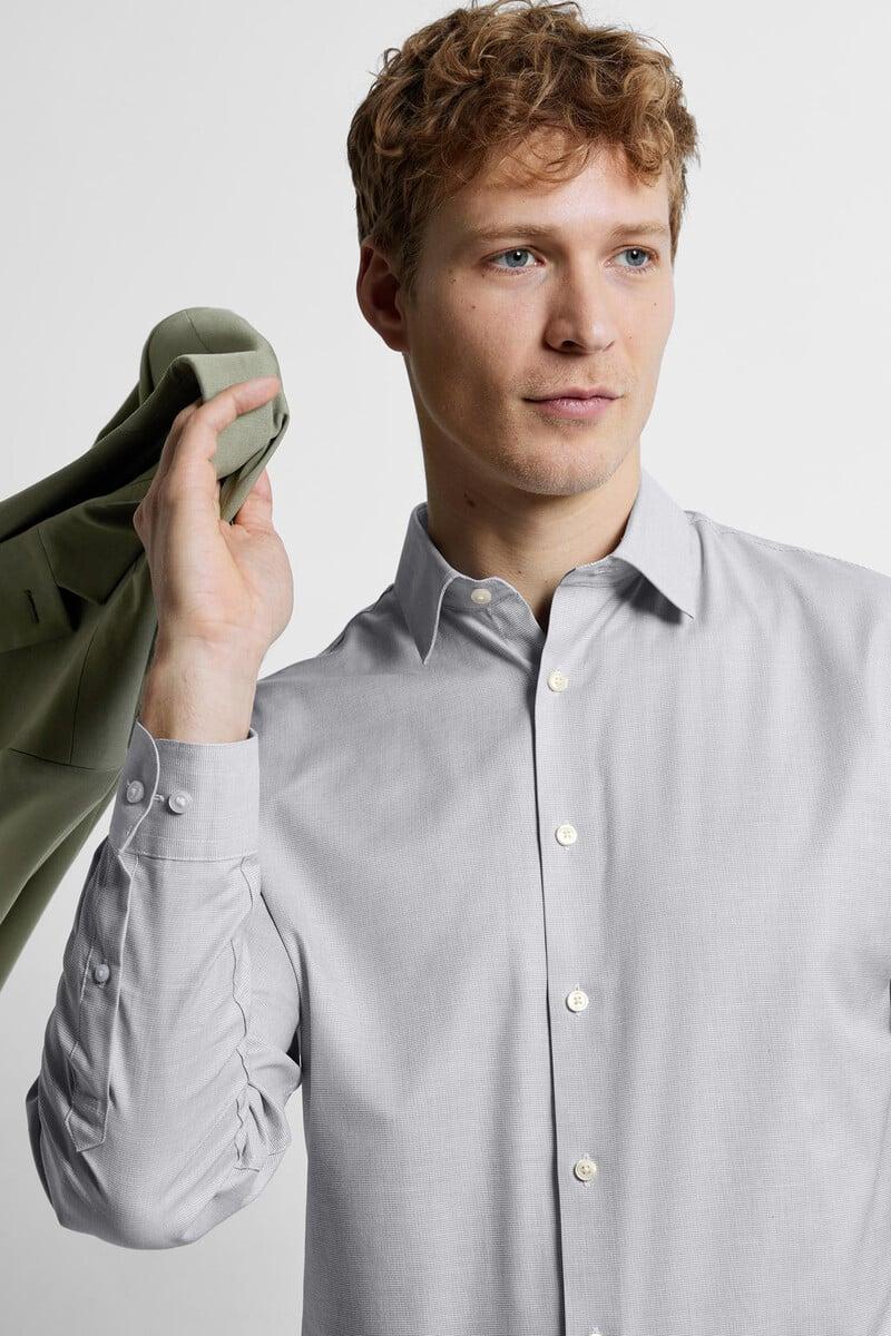 Pedro Del Hierro Camisa De Manga Larga De Vestir 100% Algodón