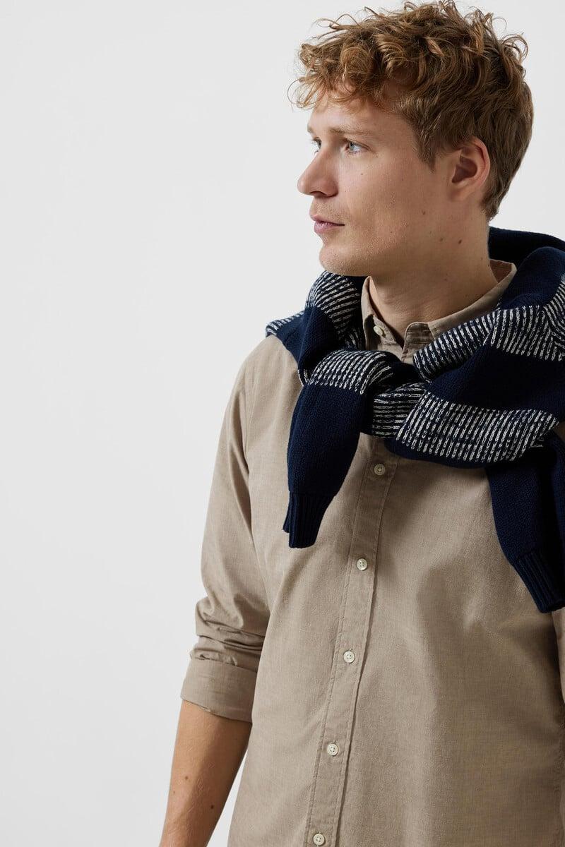 Pedro Del Hierro Camisa De Manga Larga Slim Fit Confeccionada Con Algodón Reciclado