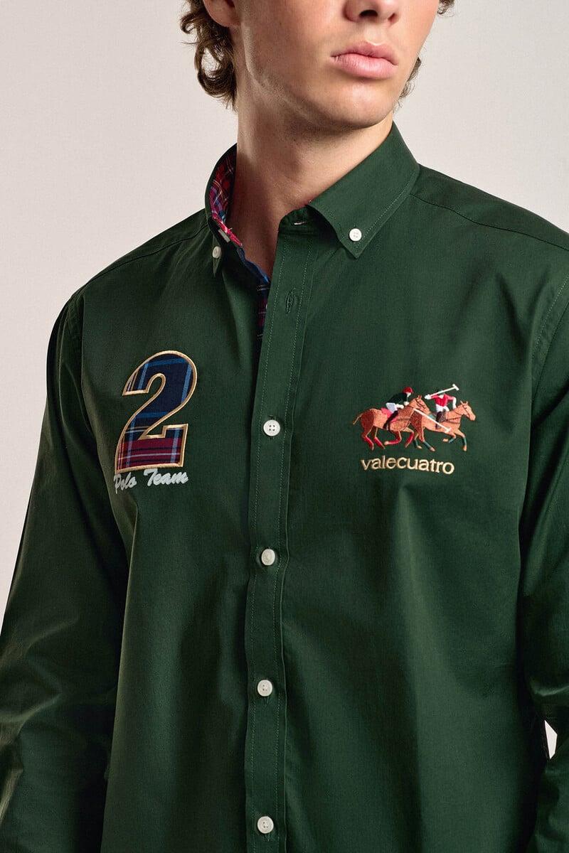 Pedro Del Hierro Camisa Hombre Valecuatro Verde Modelo Caballos