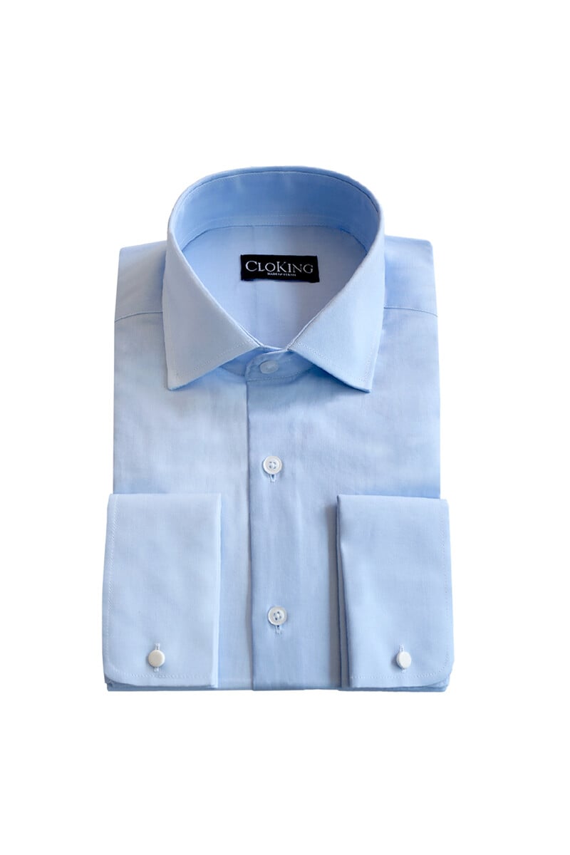 Pedro Del Hierro Camisa Lisa Con Doble Puño Cuello Inglés