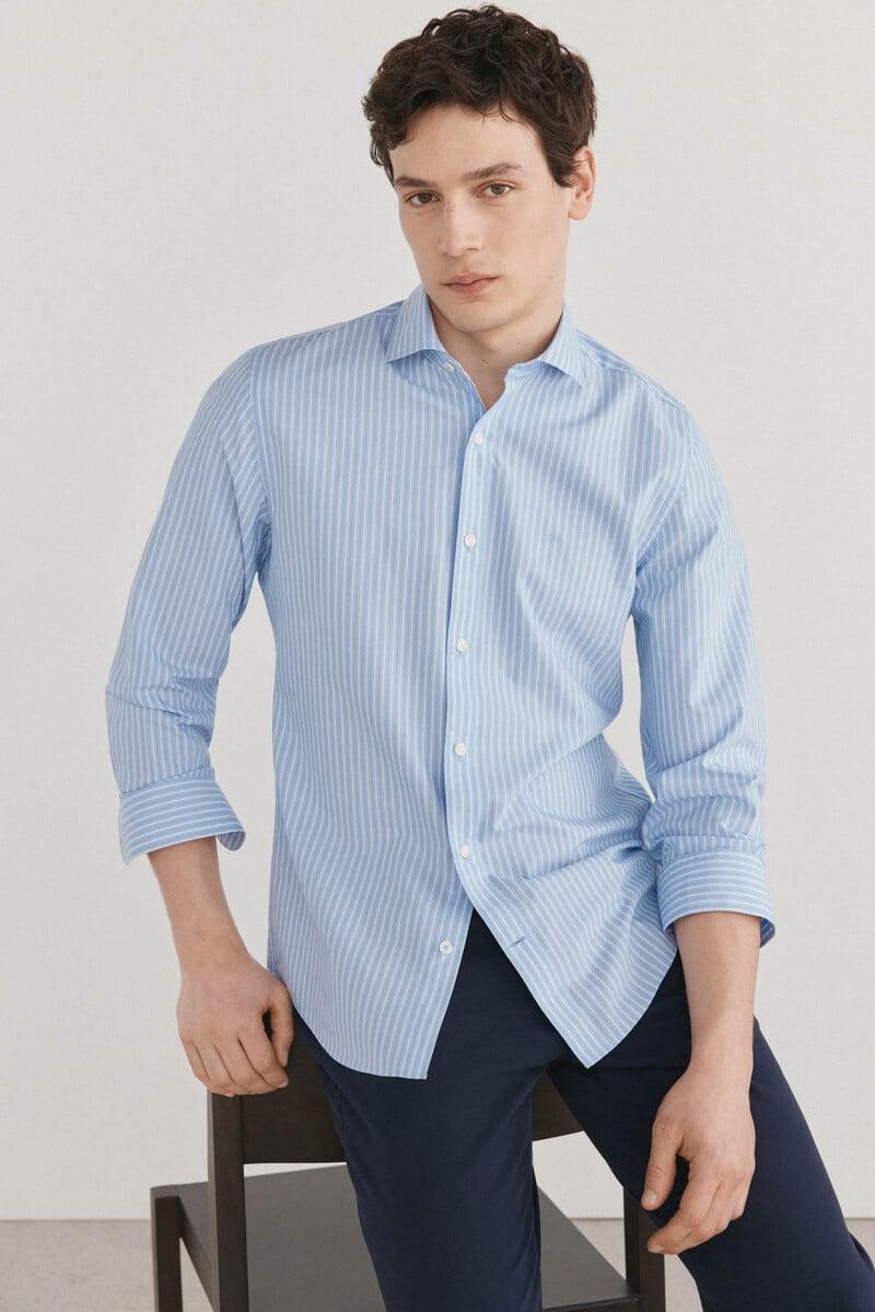 pedro del hierro Camisa rayas fácil plancha + anti olor slim fit