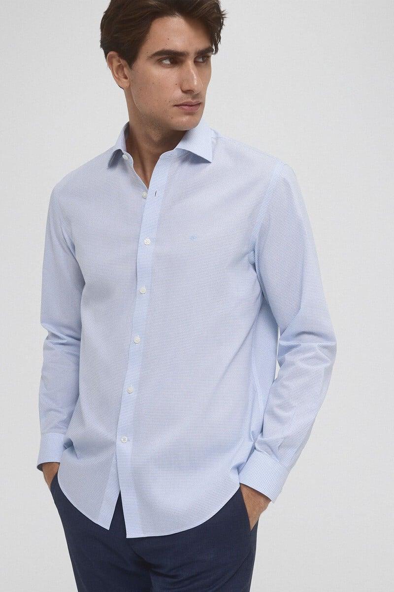 pedro del hierro Camisa vestir cuadros non iron + antimanchas