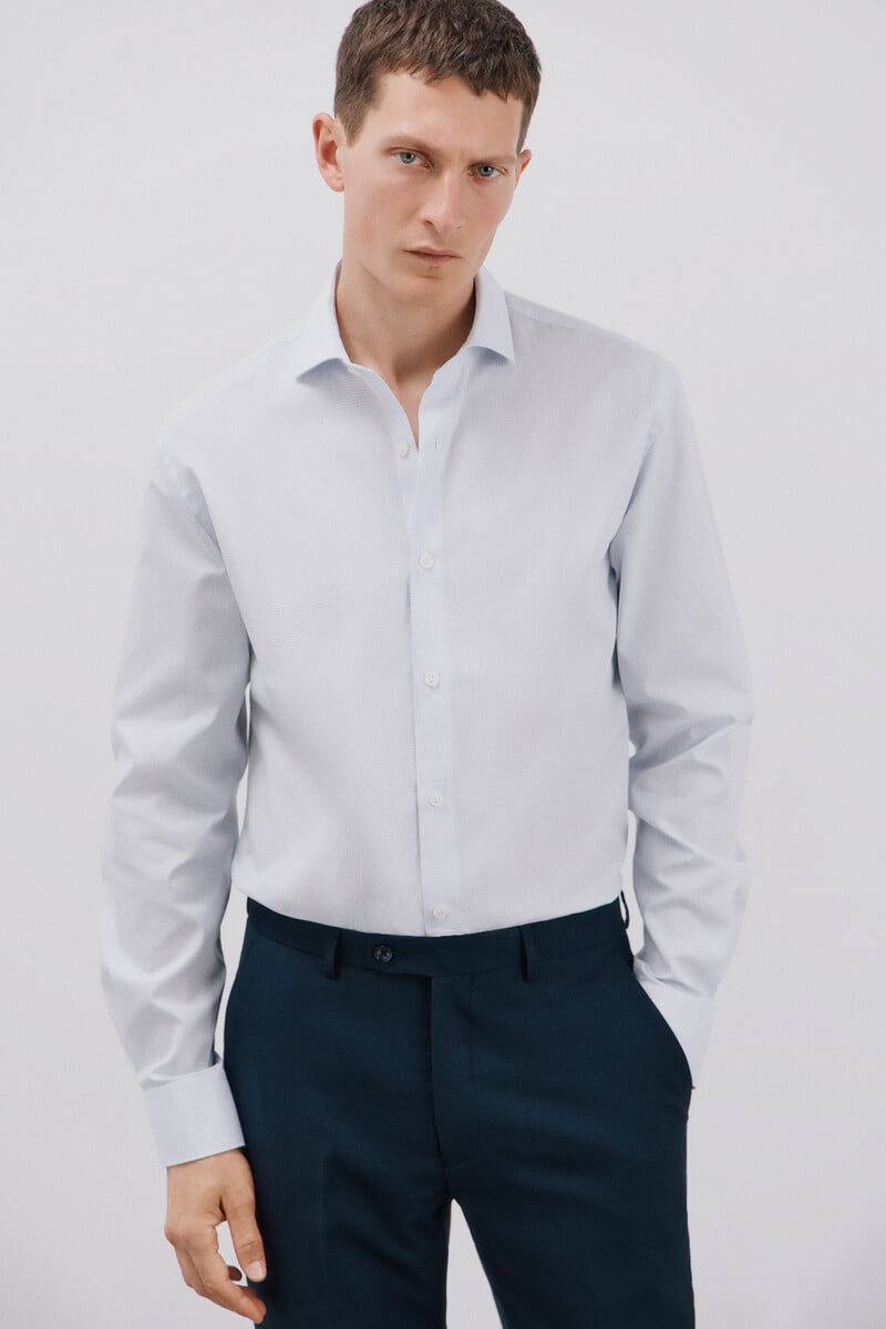 pedro del hierro Camisa vestir cuadros slim fit fácil plancha