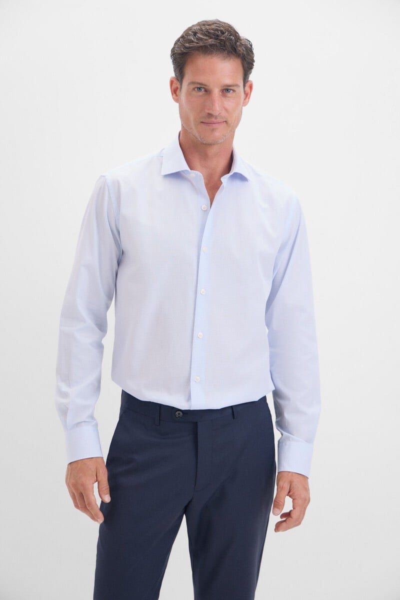 pedro del hierro Camisa vestir cuadroso fácil plancha