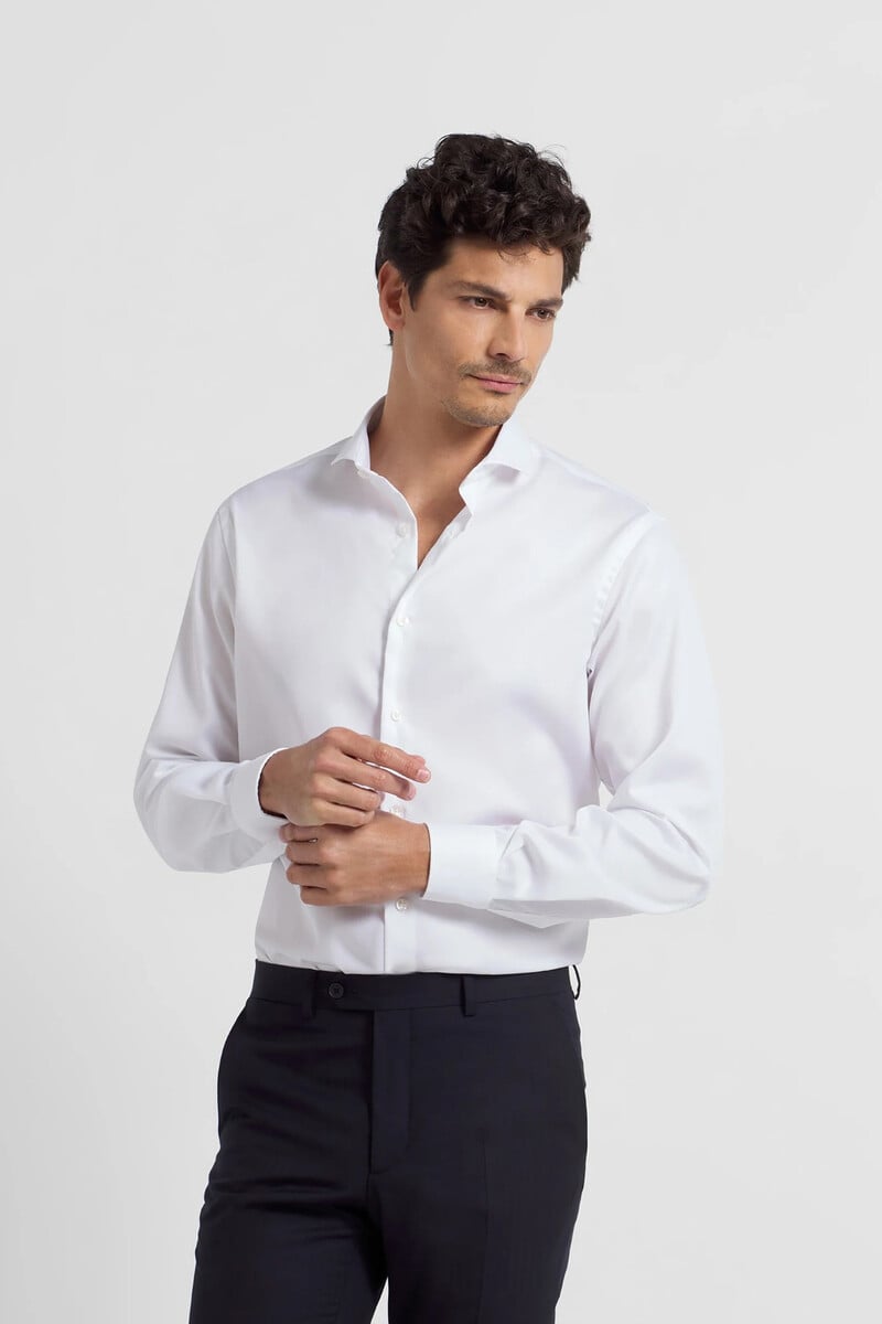 pedro del hierro Camisa vestir puño simple easy iron