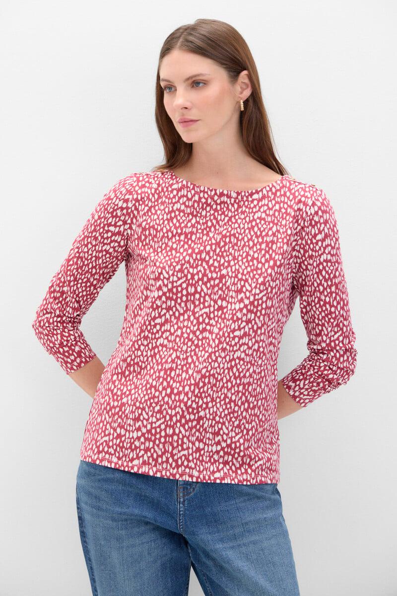 Pedro Del Hierro Camiseta Básica Escote Barco Con Botones Dorados