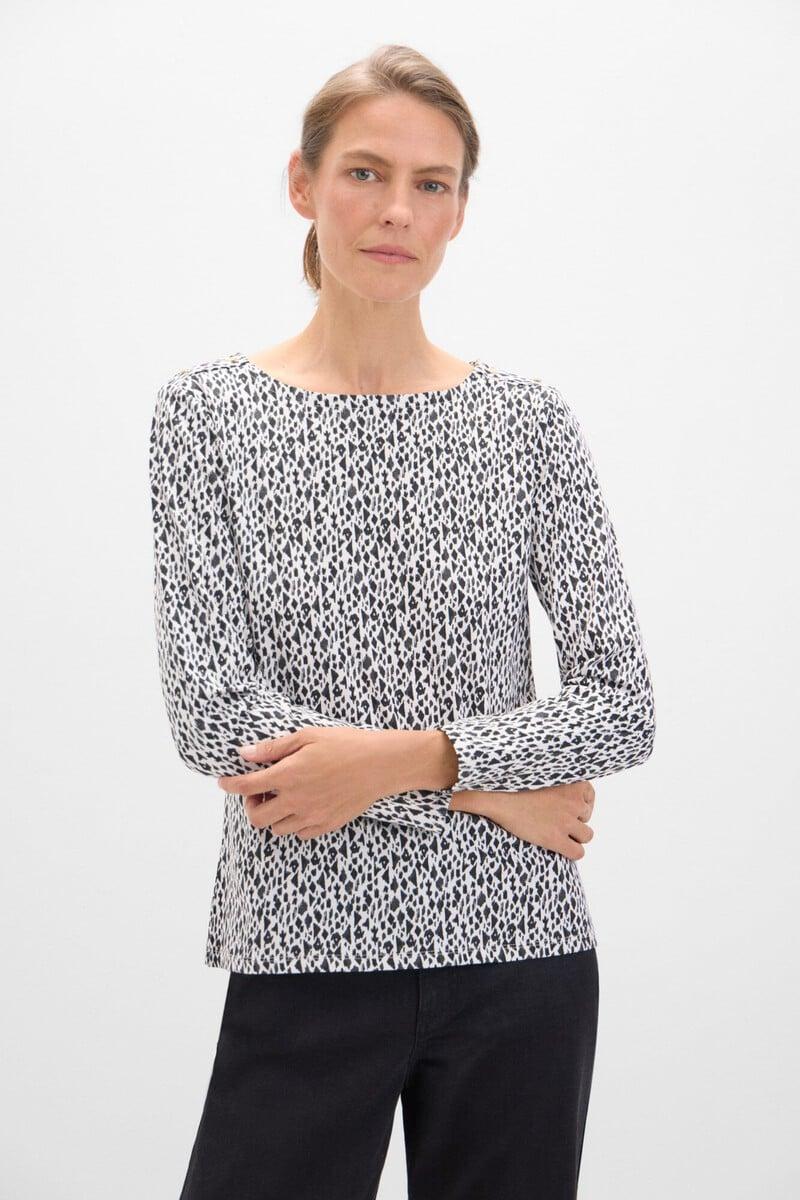 pedro del hierro Camiseta básica escote barco con botones dorados