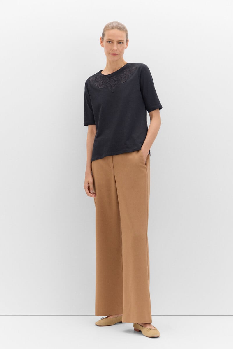 Pedro Del Hierro Camiseta Con Detalle Bordado Con Studs