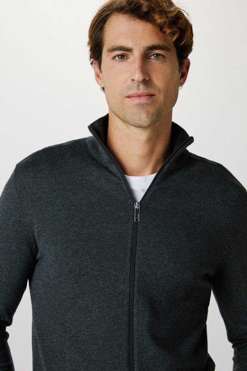 Pedro Del Hierro Cárdigan De Cuello Alto Confeccionado Con Algodón Orgánico. Regular Fit