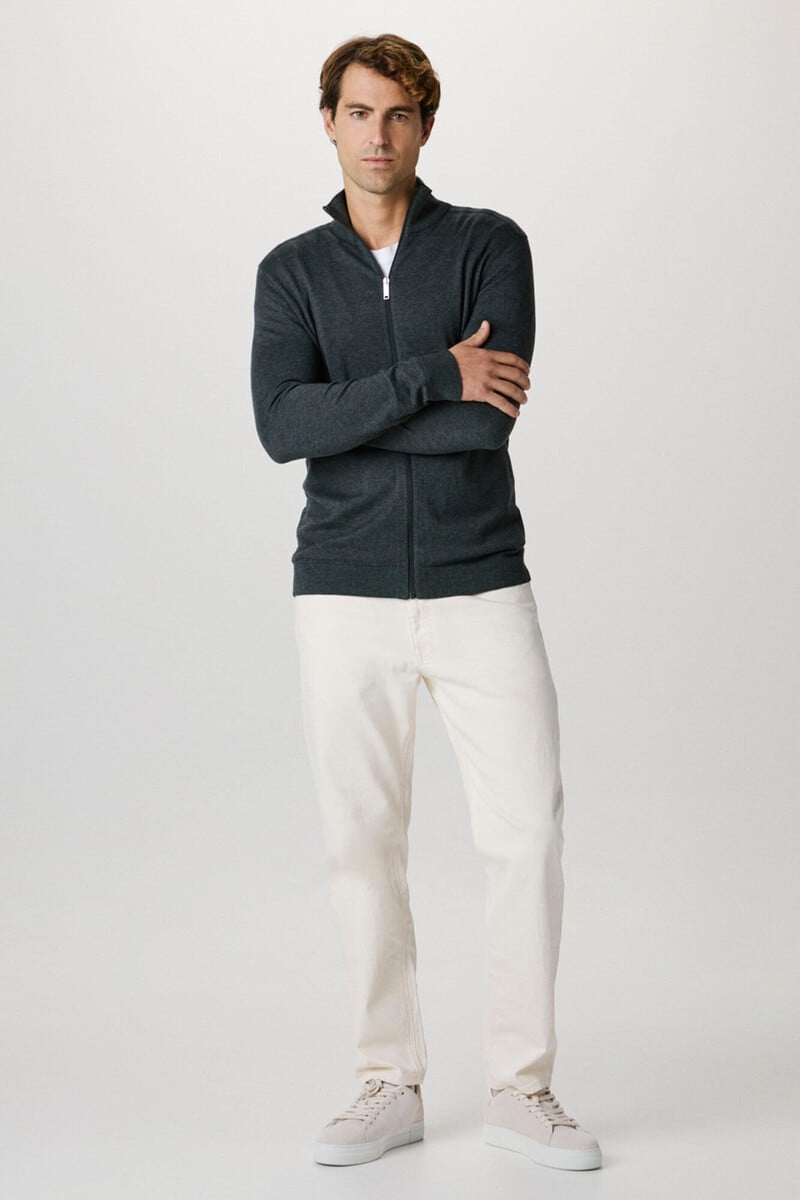 pedro del hierro Cárdigan de cuello alto confeccionado con algodón orgánico. Regular Fit