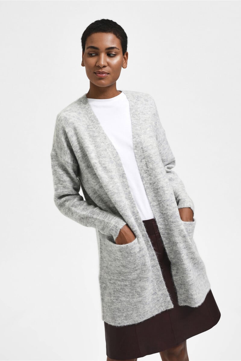 pedro del hierro Cárdigan largo confeccionado con lana y alpaca