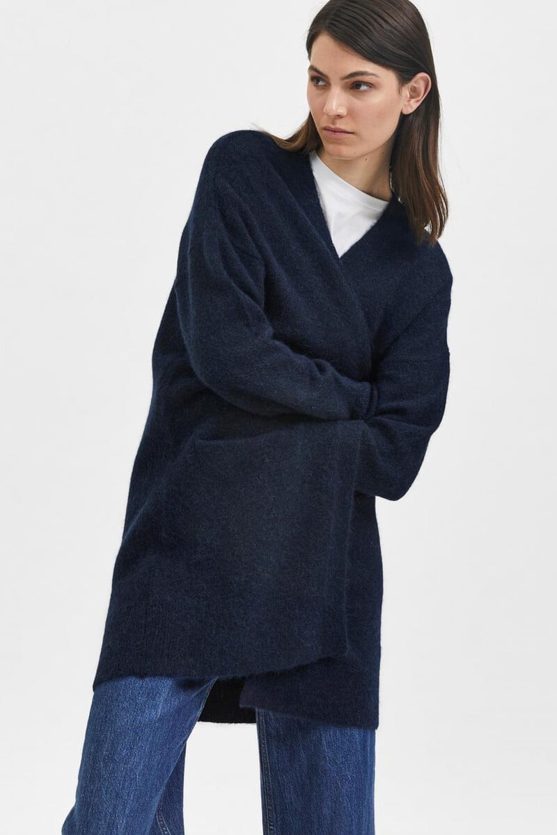 pedro del hierro Cárdigan largo confeccionado con lana y alpaca